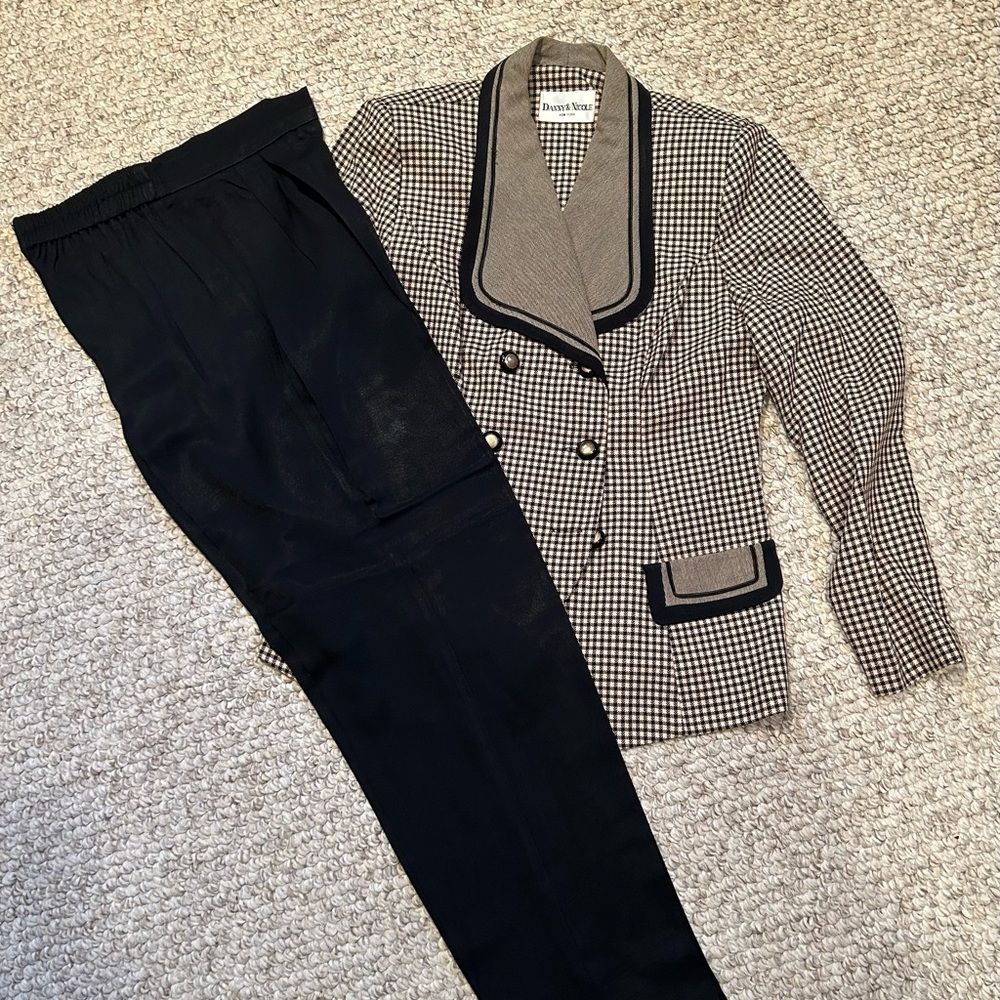 Women's Black & Tan Pantsuit
